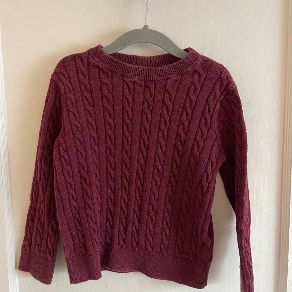 GAP Maroon Cable Knit Kids Sweater